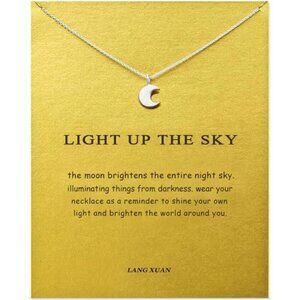 Crescent Moon Necklace – Inspirational “Light Up the Sky” Jewelry Minimalist